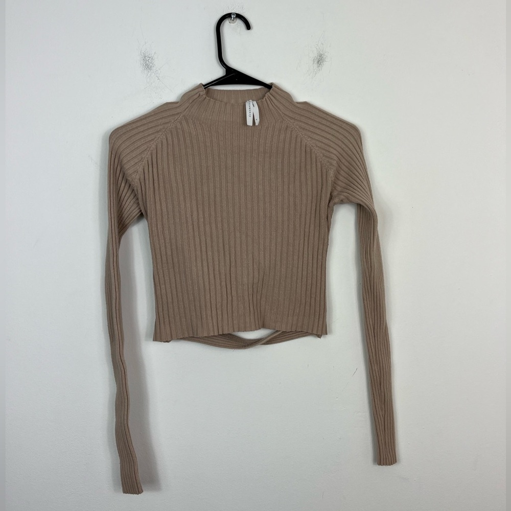 Dreamers by Debut Ribbed Knit Open Back‎ Long Sleeve Sz S